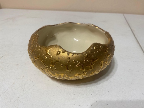 WEEPING GOLD BOWL HAND DECORATED 22 KARAT GOLD
