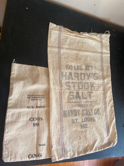 2 VINTAGE CLOTH BAGS