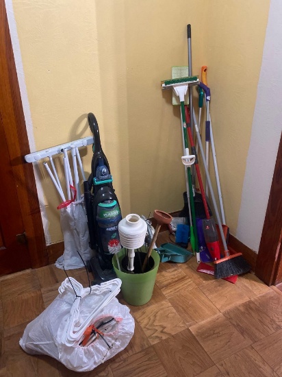 VACUUM, 40 HANGERS, SWIFFERS, AND MORE