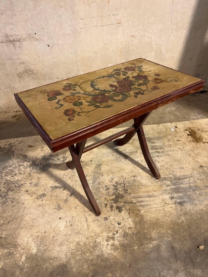 Floral TV tray.