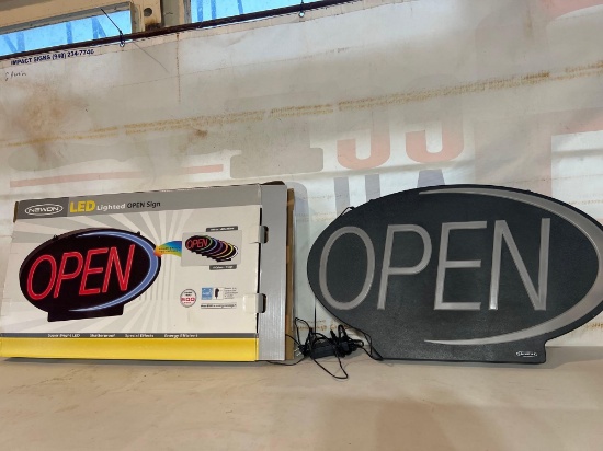 Brand new in box LED open sign....