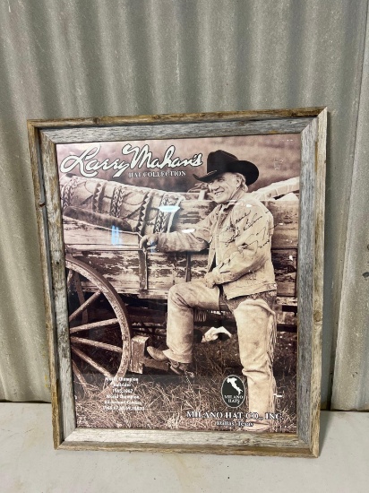 Framed Larry Mehan autographed photo 25 x 31 Purchased out of the Cow Lot (western ware store out of