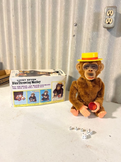 New in box, Lucky 7 dice throwing monkey....