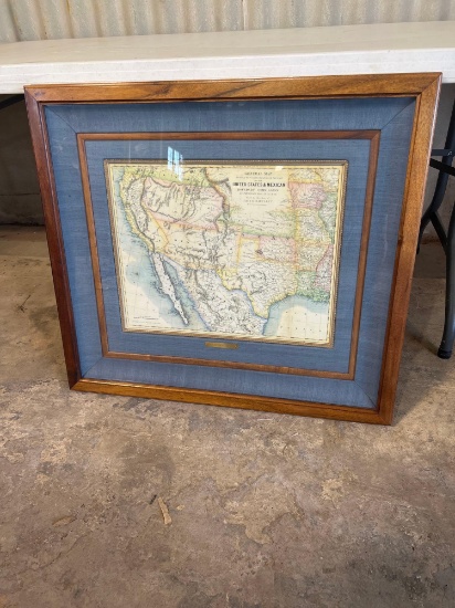 Frame picture map US & Mexico...28 x 31