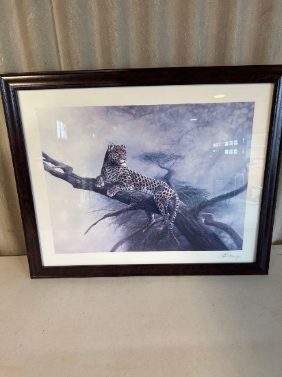 Framed cheetah picture 31 x 26