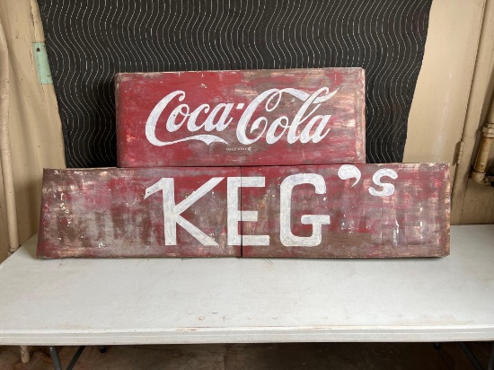 Vintage Coca Cola Keg sign