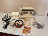IRON AND SEWING MACHINE (KENMORE ULTRA STITCH 12, MODEL 15612)