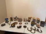 WESTERN DECORATIONS, WAX MELTER AND CANDLE HOLDERS