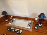 MIRROR, LAMPS, LIGHTS, CANDLE HOLDERS AND CEILING FAN MATCHING SET