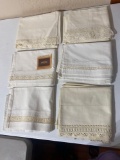6 PAIRS OF STANDARD EMBROIDERED PILLOW CASES ???????USED LIKE NEW CONDITION