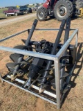 2022 Great Bear Skid Steer Auger with 3 bit in 9
