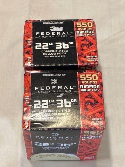 Federal 22LR 36 Grain 550 Cartridges