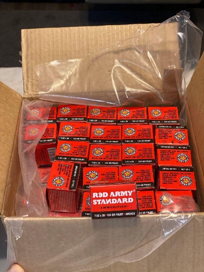Red Army 7.62 x 39 124 Grain 20 cartridges