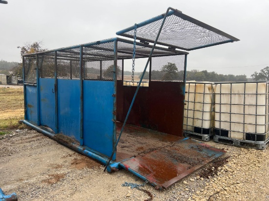 Trash Skid with Fold Down Ramp