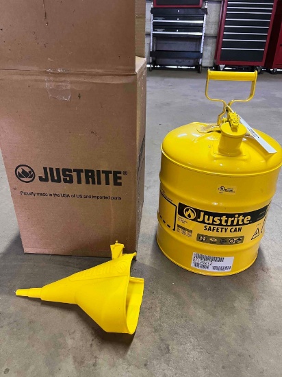 Just Rite Safety can w/funnel 5 gallons brand new/was in the box