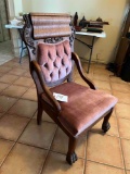 pink claw foot Vintage chair great shape