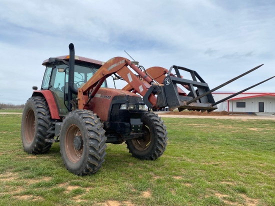 MXM 140 TRACTOR LX146 LOADER 1452 HOURS QUAD RANGE TRANSMISSION SHUTTLE SHIFT 3 REMOTES JOY STICK