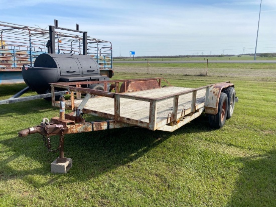 16' X 6' 5" WIDE UTILITY TRAILER... 8 LUG AXLES... 16" TIRES... ???????SELLS WITH A BILL OF SALE ONL