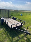 SINGLE AXLE UTILITY TRAILER 10FT LONG 5 FT WIDE WITH RAMP 5 LUG 16