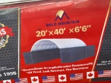 NEW GOLD MOUNTAIN DOME CONTAINER SHELTER 20X40 FT PE FABRIC GALVANIZED TUBE, UV RESISTANT AND FIRE