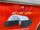 NEW 2022 GOLD MOUNTAIN DOME CONTAINER SHELTER 20X20 FT PE FABRIC GALVANIZED TUBE, UV RESISTANT AND