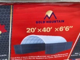 NEW 2022 GOLD MOUNTAIN DOME CONTAINER SHELTER 20X40 FT PE FABRIC GALVANIZED TUBE, UV RESISTANCE AND