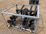 UNUSED 2022 GREATBEAR SKID STEER AUGER THREE BITS DIGGING HOLE DIAMETER 200-450MM OPERATING FLOW