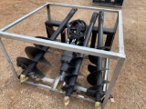 UNUSED 2022 GREATBEAR SKID STEER AUGER THREE BITS DIGGING HOLE DIAMETER 200-450MM OPERATING FLOW