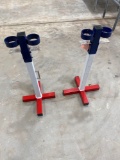 RED, WHITE AND BLUE BEER HOLDER STAND QTY 2