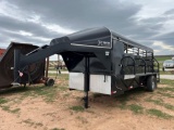 16 X 6 FULL TOP 2020 HUGHES TRAILER 3FT TACK ROOM IN FRONT DOORS ON BOTH SIDES OF TACK WITH 3 TIER