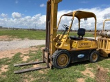 HYSTER FORK LIFT 3 STAGE MASK SIDE SHIFT GAS POWERED 9813 HOURS RUNS AND OPERATES ...