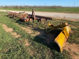 MISC 3 POINT ATTACHMENTS, 6 FT ANGLE BLADE, 3 PT DIRT SCOOP, 5 FT FIELD CULTIVATOR, 3 POINT POST