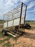 PORTABLE CATTLE LOADING CHUTE NEW METAL FLOOR WITH LOTS OF TRACTION CLEATS NEW TIRES 29