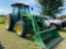 JOHN DEERE 6130D TRACTOR 4 WHEEL DRIVE WITH 563 JOHN DEERE LOADER AND BUCKET CAB & AIR 2 REMOTES ON