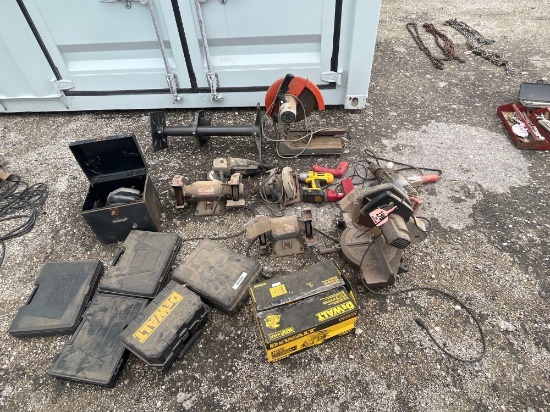MISC PILE OF ELECTRIC POWER TOOLS ...