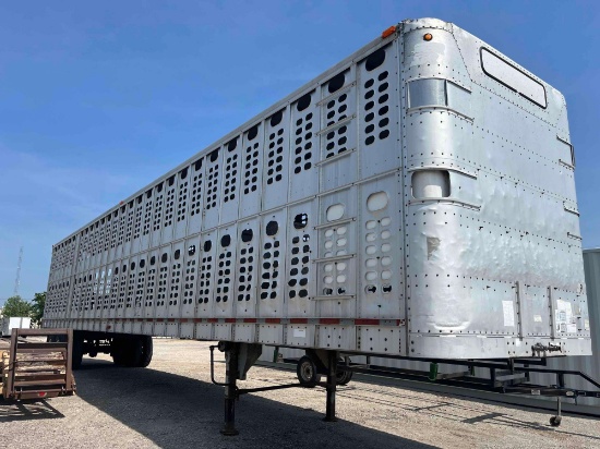 1996 WILSON STRAIGHT DECK, 25'x96" WITH 2 CUT GATES 235/75R24.5 TIRES, 75-80% TREAD SELLS WITH TITLE