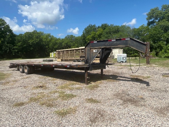 ELITE FLEX CONTROL GOOSENECK FLATBED TRAILER 32' X 102" 27' DECK WITH 5' DOVETAIL VIN#
