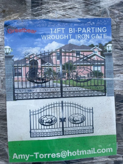 14' WROUGHT IRON GATES, NEW