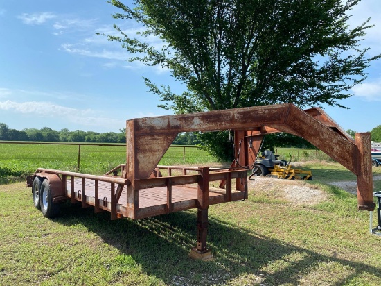 20' X 82" GOOSENECK FLATBED TRAILER METAL FLOOR REALLY GOOD TIRES LIGHTS WORK BILL OF SALE ONLY