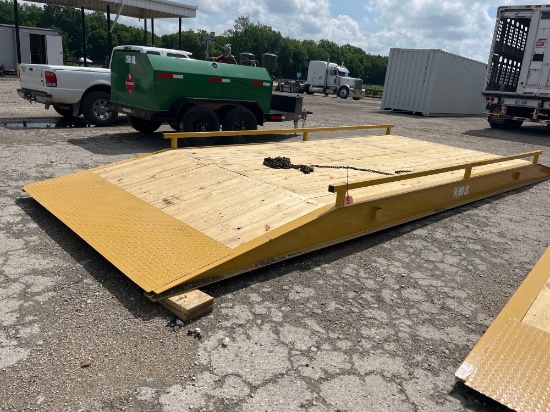 BRIDGE WITH 14,000 POUND HOLDING CAPACITY CENTER DECK 15'L X 8'W WITH 5' DOVE TAILS ON EACH SIDE