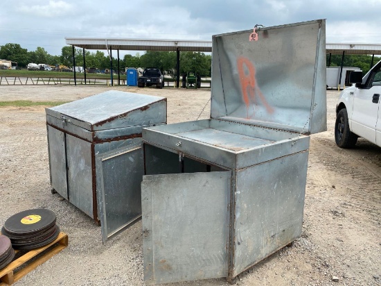 2 METAL WORK CABINETS DRAFT TABLES