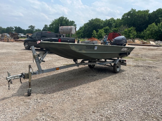 ALUMA CRAFT 14' BOAT HAS YAMAHA 25HP FOUR STROKE LIKE NEW BOAT AND MOTOR HAVE TITLE TRAILER SELLS