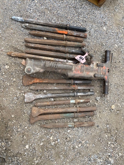 AIR JACK HAMMER WITH 14 CHISEL BITS