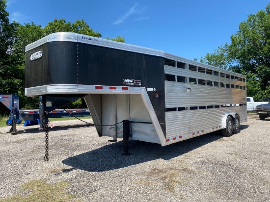 24'L X 7'W CM ALUMINUM STOCK TRAILER SELLS WITH TITLE...