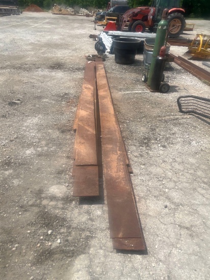 23 PIECE ASSORTMENT OF FLAT SCRAP METAL 8" WIDE VARYING LENGTHS FROM 10' - 16' L ...