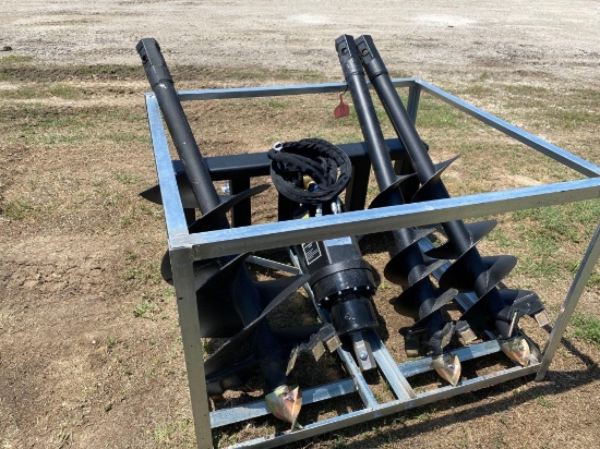 SKID STEER AUGER COMES WITH 3 BITS 10" 12" AND 18" UNUSED...