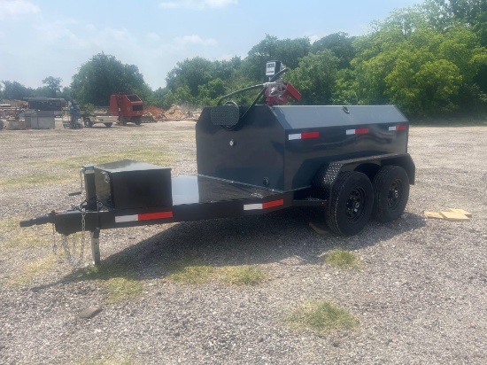 750 GALLON FUEL TANK TRAILER WITH 2 AXLES 6 LUG RIMS, 2275 R15 TIRES 15 GPM PUMP; 12 VOLT PUMP HAS 1