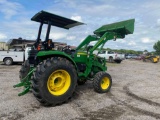 2021 JOHN DEERE 4066M UTILITY TRACTOR WITH BUCKET... 4WD, 190.3 HOURS... 2 REAR REMOTES, 1 3RD FUNCT