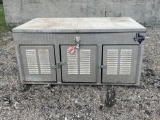 3 HOLE ALUMINUM JONES DOG BOX FOR PICKUP... WITH TOOLBOX ON TOP 5'L X 3'W
