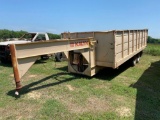 KALYN...DUMP TRAILER... 20 FT TANDEM DUAL, SELF CONTAINED, HYDRAULIC JACK. FAIR TIRES. SWING TAILGAT
